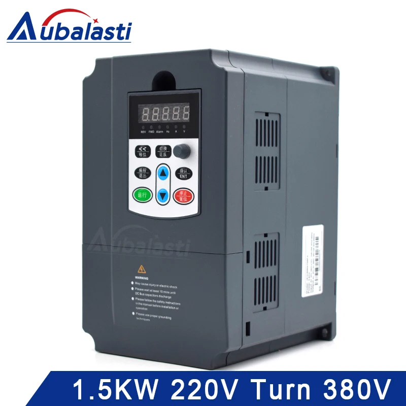 Aubalasti инвертор 1.5KW однофазный 220V отложным воротником 3 фазы 380 В Ток 9A для станков с