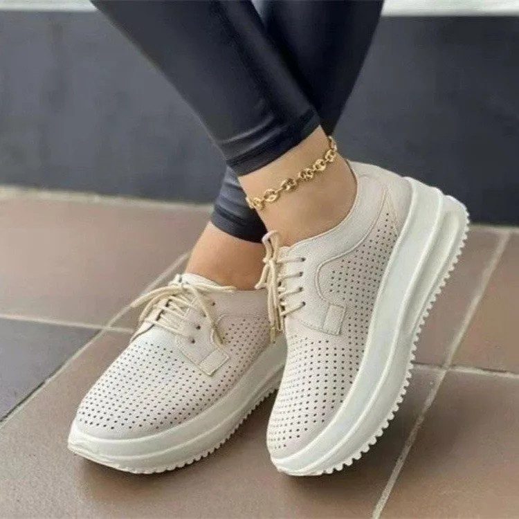 Sneakers Women Casual Vulcanized Shoes 2021 Platform Hollow Fashion Breathable Ladies Lace up Thick Heels Solid Female Plus Size
Sneakers Women Casual Vulcanized Shoes 2021 Platform Hollow Fashion Breathable Ladies Lace up Thick Heels Solid Female Plus Size