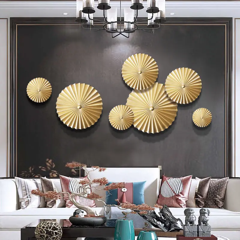 Modern Wrought Iron Golden Round Folding Fan Wall Hanging Lobby Villa Bar Wall Sticker Crafts Home Livingroom Wall Mural Decor
Modern Wrought Iron Golden Round Folding Fan Wall Hanging Lobby Villa Bar Wall Sticker Crafts Home Livingroom Wall Mural Decor