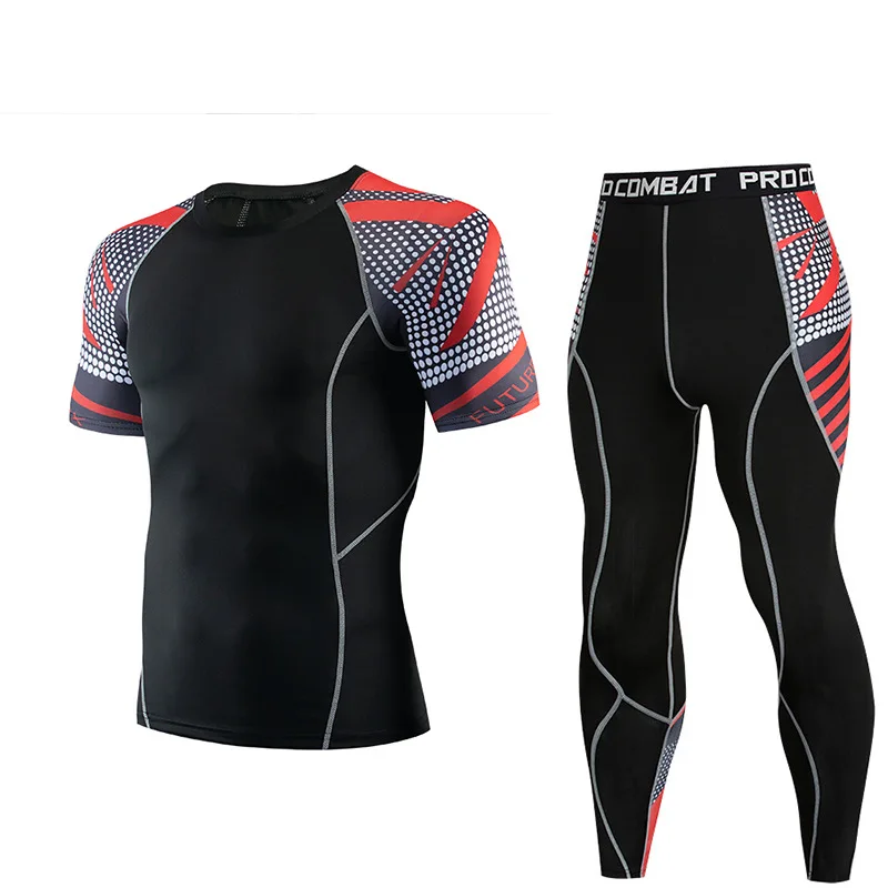 Summer Men's basketball Fitness outdoor Sports tights Suit Stretch Fitness clothes Moisture Wicking and quick-drying printing Su
Summer Men's basketball Fitness outdoor Sports tights Suit Stretch Fitness clothes Moisture Wicking and quick-drying printing Su