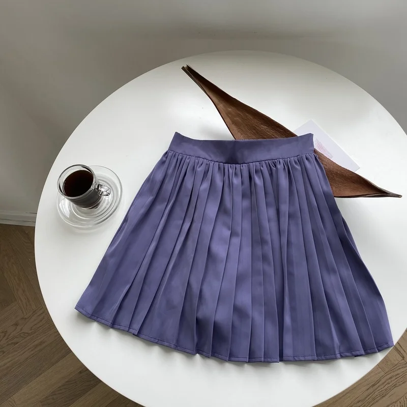 Sweet Preppy Style Solid Pleated Skirts High Waist A-line Slim Mini Jupe 2021 Summer New Simple All Match Purple Faldas Mujer
Sweet Preppy Style Solid Pleated Skirts High Waist A-line Slim Mini Jupe 2021 Summer New Simple All Match Purple Faldas Mujer
