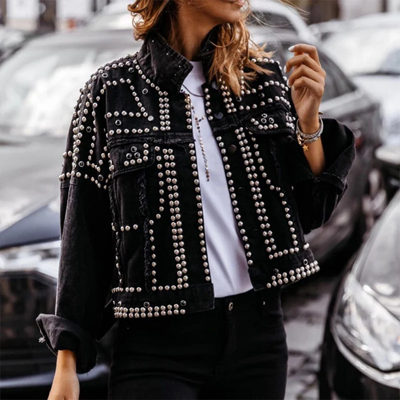 Autumn Fashion Long Sleeve Jean Jackets Elegant Turn-down Collar Tops Outerwear 2022 Spring Women Metal Button Rivet Denim Coats
Autumn Fashion Long Sleeve Jean Jackets Elegant Turn-down Collar Tops Outerwear 2022 Spring Women Metal Button Rivet Denim Coats