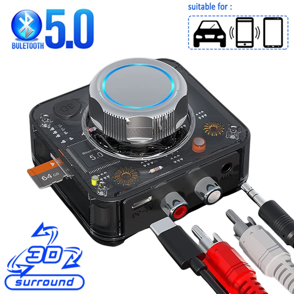 

C39 Bluetooth-compatible 5.0 Wireless Audio Receiver 3.5mm AUX Jack Home Adapter Dual Channel Connection For Car Kit Wired Speak