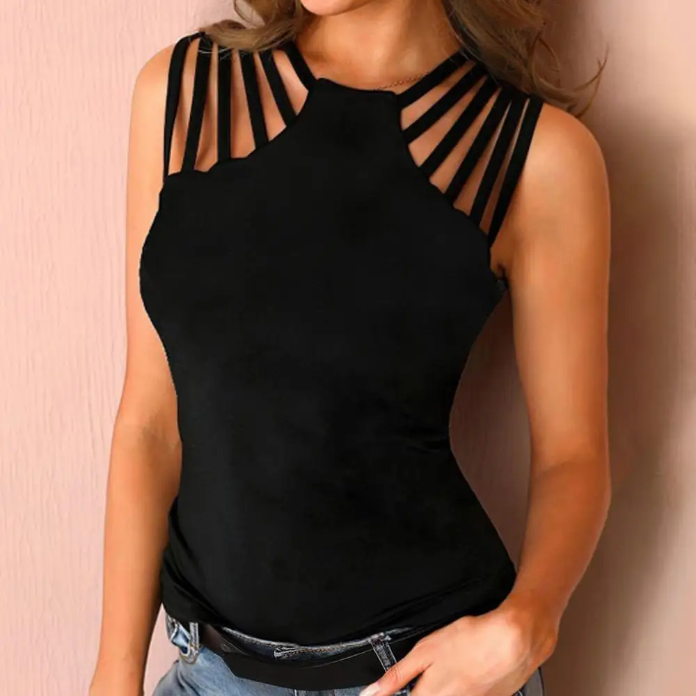 Solid Color Tank Top Blouse Sleeveless Vest Women Hollow Out Stylish Shoulder Blouse
Solid Color Tank Top Blouse Sleeveless Vest Women Hollow Out Stylish Shoulder Blouse