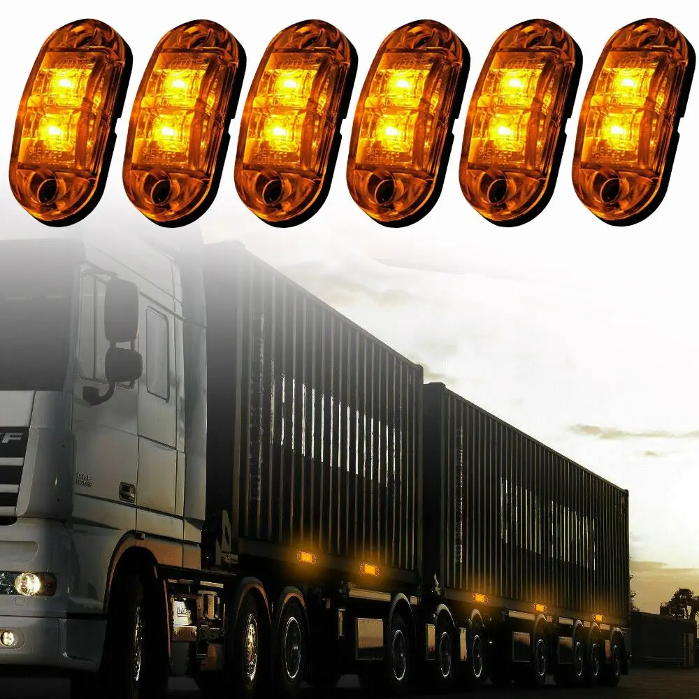 6Pcs Truck Side Marker Indicator Lamp 2LED Truck Caravan Lorry Orange Amber Light Trailer Car Stop Rear Tail Light Auto Parts
6Pcs Truck Side Marker Indicator Lamp 2LED Truck Caravan Lorry Orange Amber Light Trailer Car Stop Rear Tail Light Auto Parts