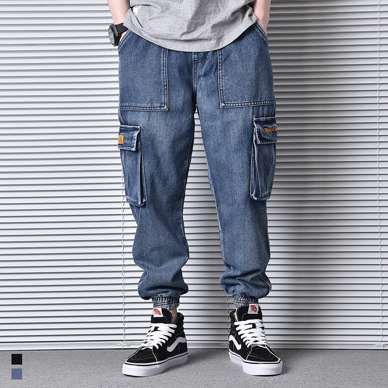 Japanese Vintage Fashion Men Jeans Loose Fit Big Pocket Denim Cargo Pants Hombre Streetwear Hip Hop Jeans Men Harem Trousers
Japanese Vintage Fashion Men Jeans Loose Fit Big Pocket Denim Cargo Pants Hombre Streetwear Hip Hop Jeans Men Harem Trousers