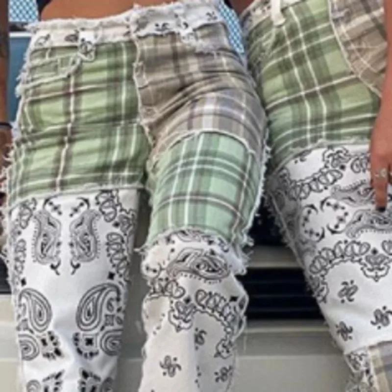Y2K Fashion Frill Trousers Female Patchwork 90s Vintage Sexy Checkered Jeans Women Print Skinny High Waist Denim Pants Ladies
Y2K Fashion Frill Trousers Female Patchwork 90s Vintage Sexy Checkered Jeans Women Print Skinny High Waist Denim Pants Ladies