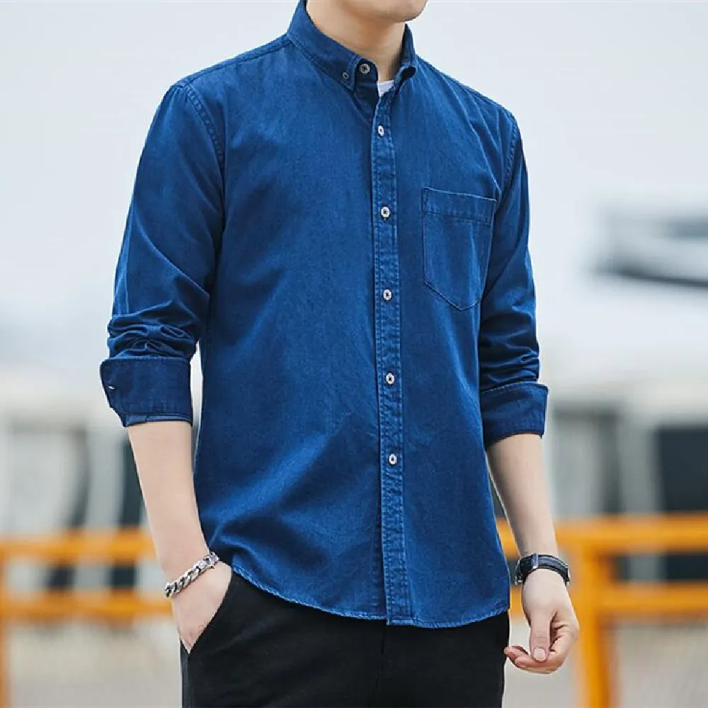 New Denim Cotton Long Sleeve Shirt Japanese Style Fresh Casual Shirt Fashion Men's Contracted Long Sleeve Shirt
New Denim Cotton Long Sleeve Shirt Japanese Style Fresh Casual Shirt Fashion Men's Contracted Long Sleeve Shirt