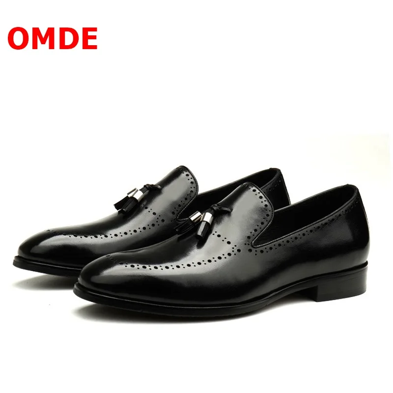 OMDE Black Tassel Loafers Genuine Leather Shoes Slip On Business Men Dress Shoes High Quality Formal Shoes Wedding Shoes
OMDE Black Tassel Loafers Genuine Leather Shoes Slip On Business Men Dress Shoes High Quality Formal Shoes Wedding Shoes