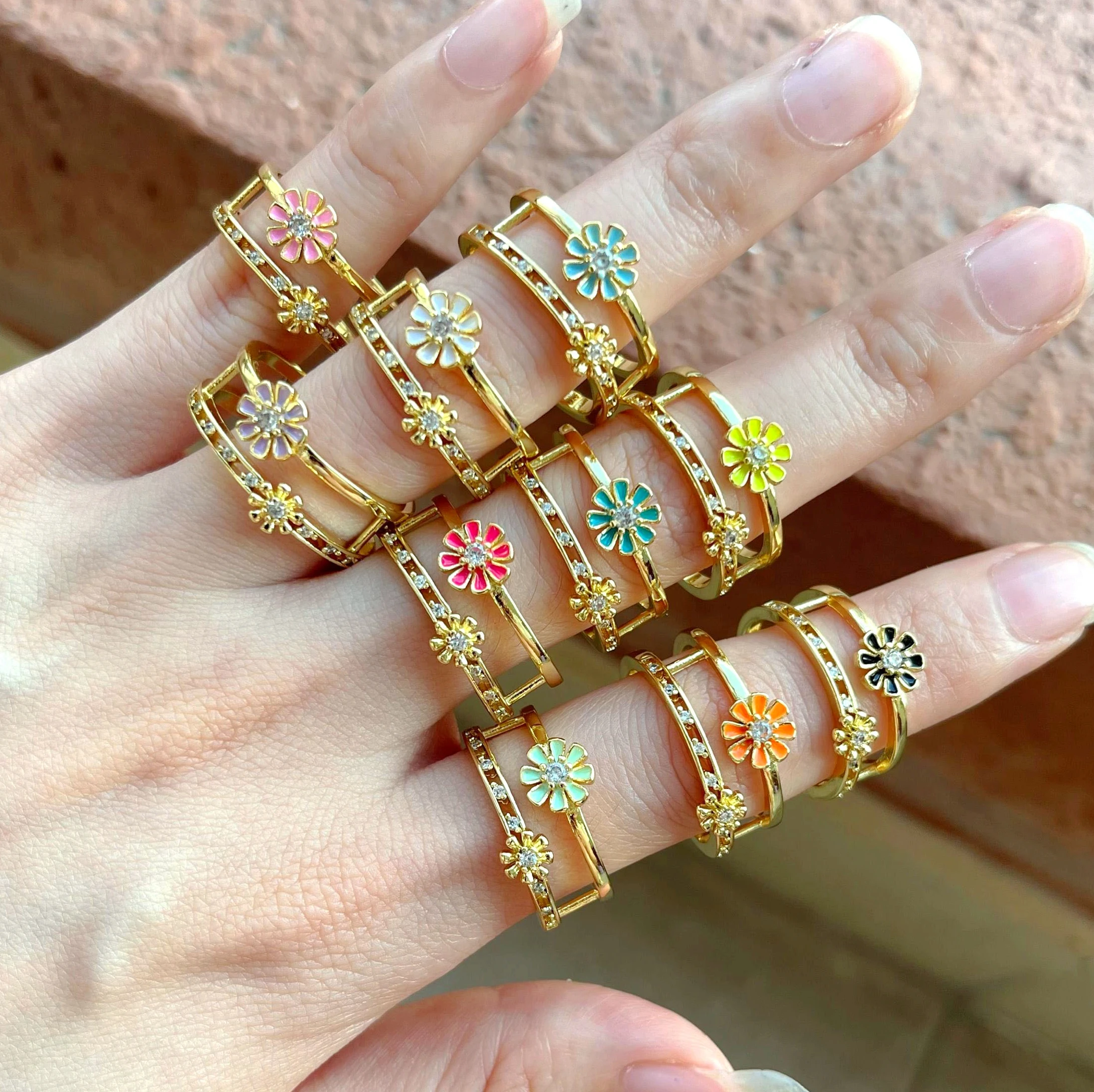 8Pcs 2021 Trendy Daisy Flower Ring Dainty Cute Gold Ring, Adjustable Ring for Her Jewelry Gift
8Pcs 2021 Trendy Daisy Flower Ring Dainty Cute Gold Ring, Adjustable Ring for Her Jewelry Gift