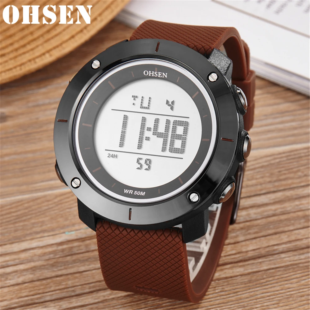 OHSEN Digital Men Military Watch 50m Waterproof Wristwatch LED Clock Sport Watch Male Big Watch Men S Shock relogios masculino
OHSEN Digital Men Military Watch 50m Waterproof Wristwatch LED Clock Sport Watch Male Big Watch Men S Shock relogios masculino