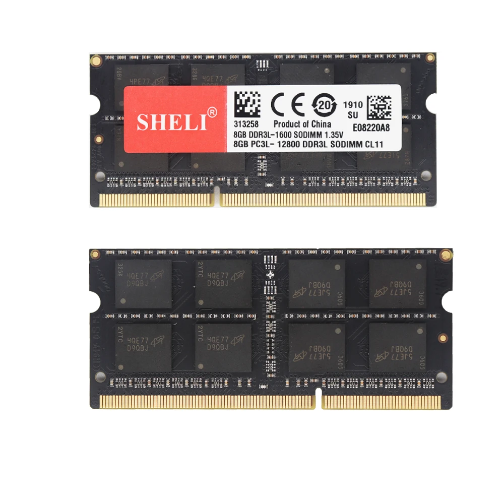 SHELI 8GB 2RX8 DDR3L-1600 Mhz RAM PC3L-12800S 204 pin SODIMM Memory Module CL11 1.35V 
SHELI 8GB 2RX8 DDR3L-1600 Mhz RAM PC3L-12800S 204 pin SODIMM Memory Module CL11 1.35V