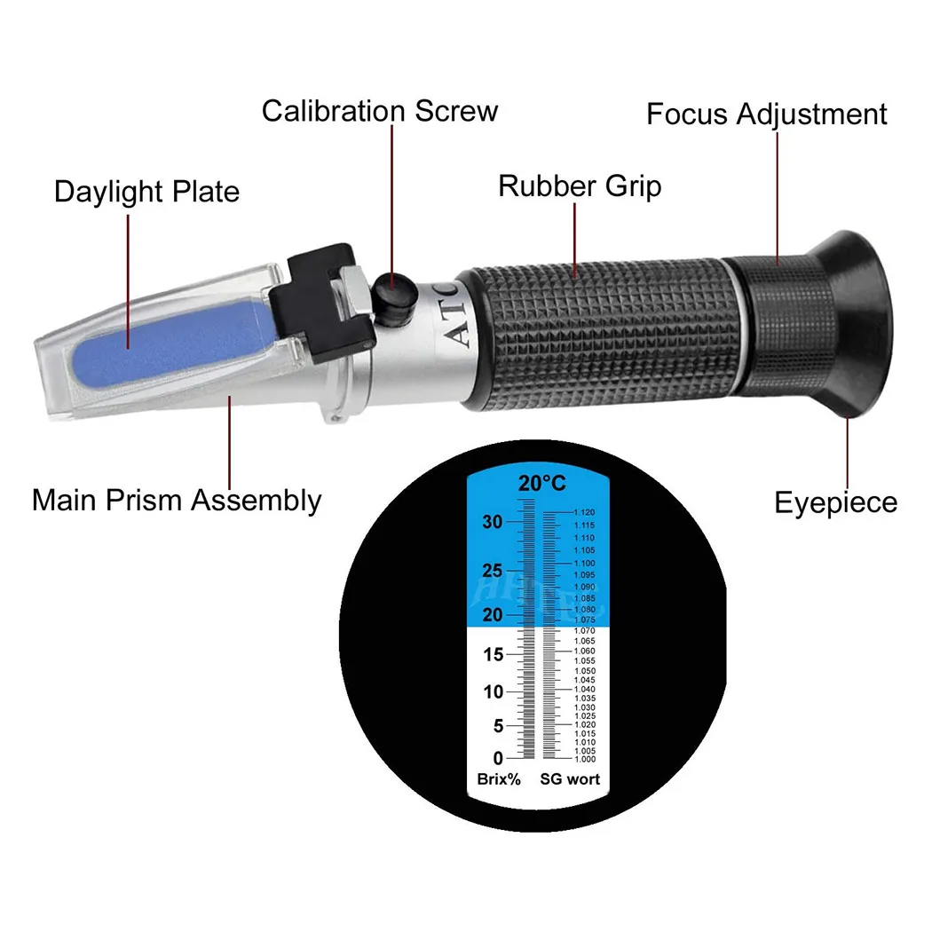 1*Refractometer 1*User Manual 1*Screwdriver 1*Straw Refractometer 0-32% Beer Brix Sugar Alcohol Sugar Fruit Measurement Tool
1*Refractometer 1*User Manual 1*Screwdriver 1*Straw Refractometer 0-32% Beer Brix Sugar Alcohol Sugar Fruit Measurement Tool