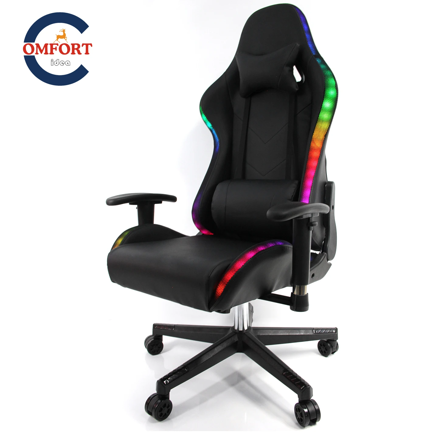 

2021 Новыое Геймерское Кресло С Подсветкой WCG Игровой Стул Разноцветные Огни RGB Кресло Компьютерное С Лифтом Стильное И Удобно