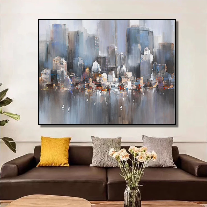 100% Hand Painted Abstract City Building Oil Painting On Canvas Wall Art Frameless Picture Decoration For Live Room Home Decor
100% Hand Painted Abstract City Building Oil Painting On Canvas Wall Art Frameless Picture Decoration For Live Room Home Decor