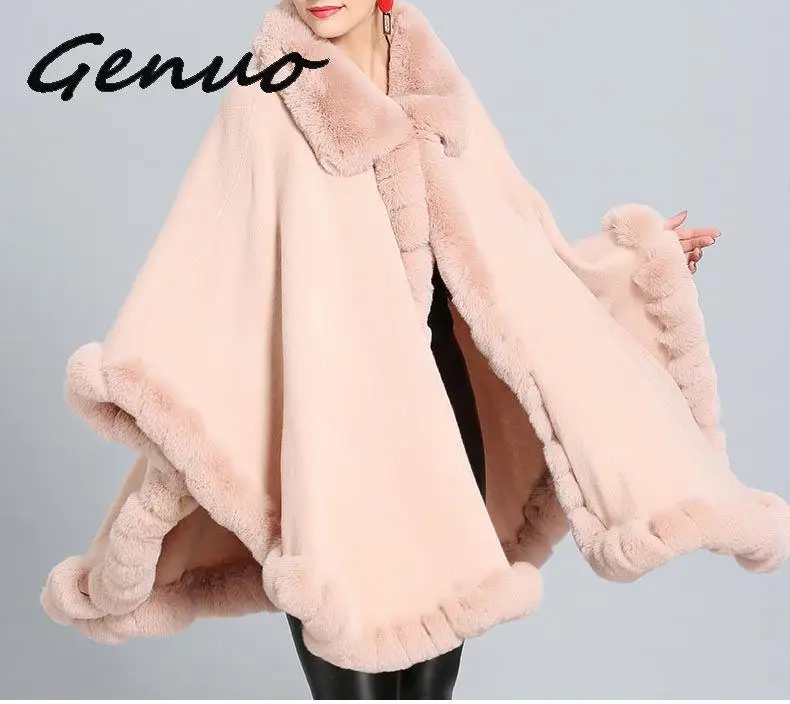 Fashion Luxury Handwork Rex Rabbit Fur Coat Cape Big Long Cashmere Shawl Full Trim Faux Fur Cloak Lapel Overcoat Women Winter
Fashion Luxury Handwork Rex Rabbit Fur Coat Cape Big Long Cashmere Shawl Full Trim Faux Fur Cloak Lapel Overcoat Women Winter