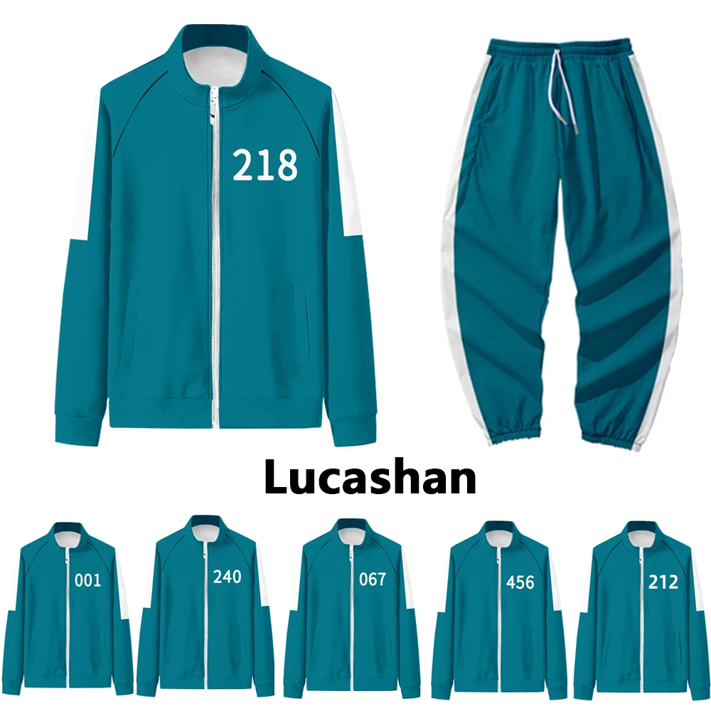 Squid game costume No.456 218 001 212 240 green jacket pants unisex suit sweat shirt school uniform Halloween cosplay costume
Squid game costume No.456 218 001 212 240 green jacket pants unisex suit sweat shirt school uniform Halloween cosplay costume