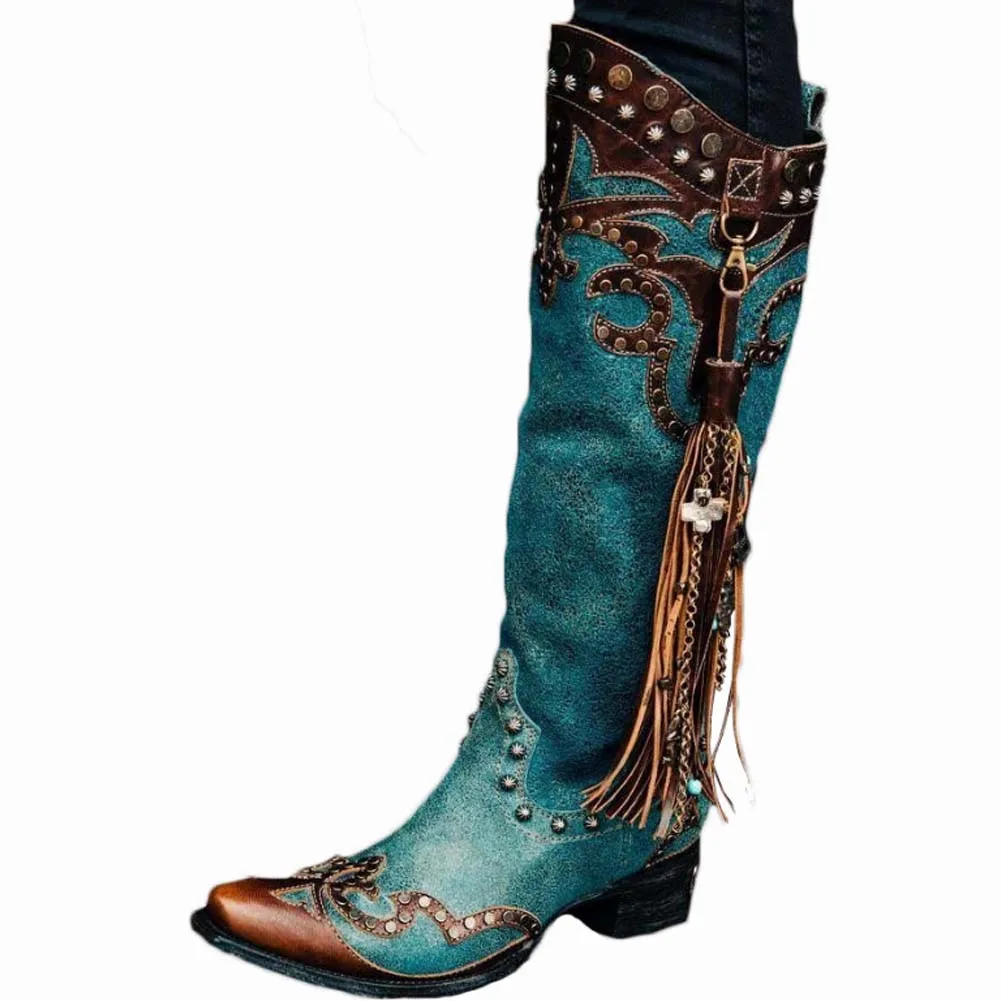 BONJOMARISA Retro Ladies Pointed Toe Western Boots Fringe Rivet Mid Calf Boots Women 2020 Low Heel Designer Shoes Woman
BONJOMARISA Retro Ladies Pointed Toe Western Boots Fringe Rivet Mid Calf Boots Women 2020 Low Heel Designer Shoes Woman