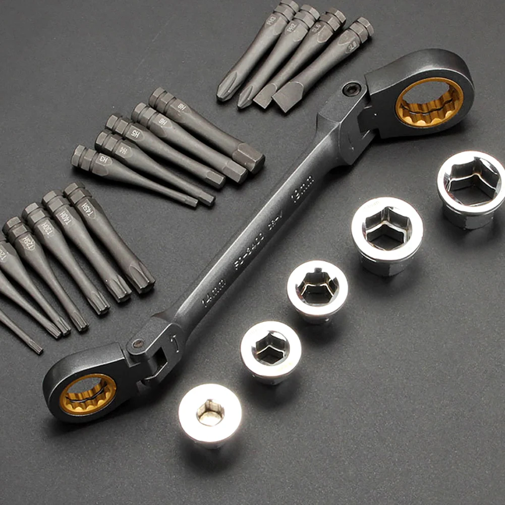 Multifunction Ratcheting Socket Wrench Set With Adapter Sockets Screwdriver Bits Hand Tools
Multifunction Ratcheting Socket Wrench Set With Adapter Sockets Screwdriver Bits Hand Tools