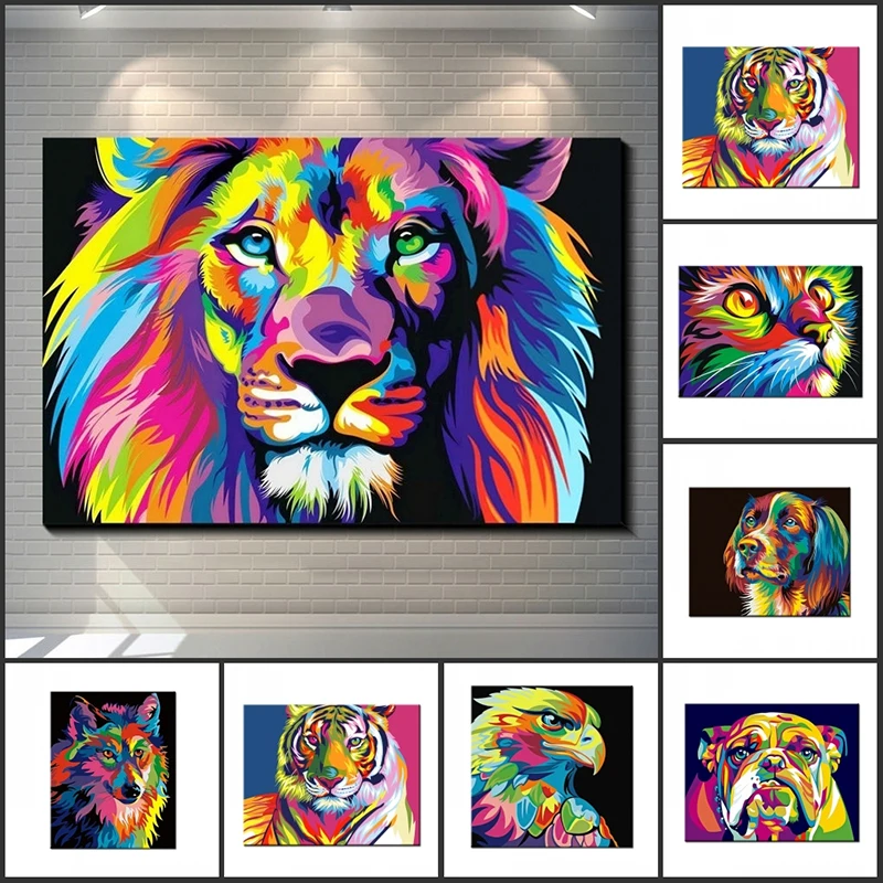 

JustPaint Animal Painting by Numbers Kits Non-toxic Oil Pintura Por Números For Kids Adults DIY Wall Art Home Decor