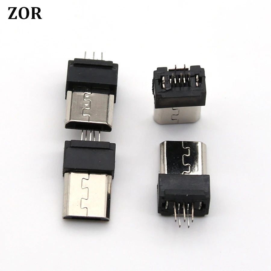 50 шт. мини микро USB Тип B штекер 5 p контактный разъем Гнездовой 5pin зарядного порта
