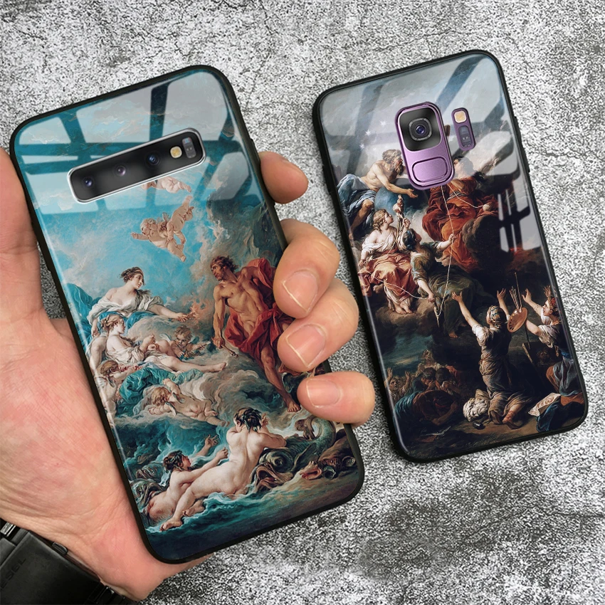 Винтажный эстетический рисунок картины мягкий силиконовый стеклянный чехол для