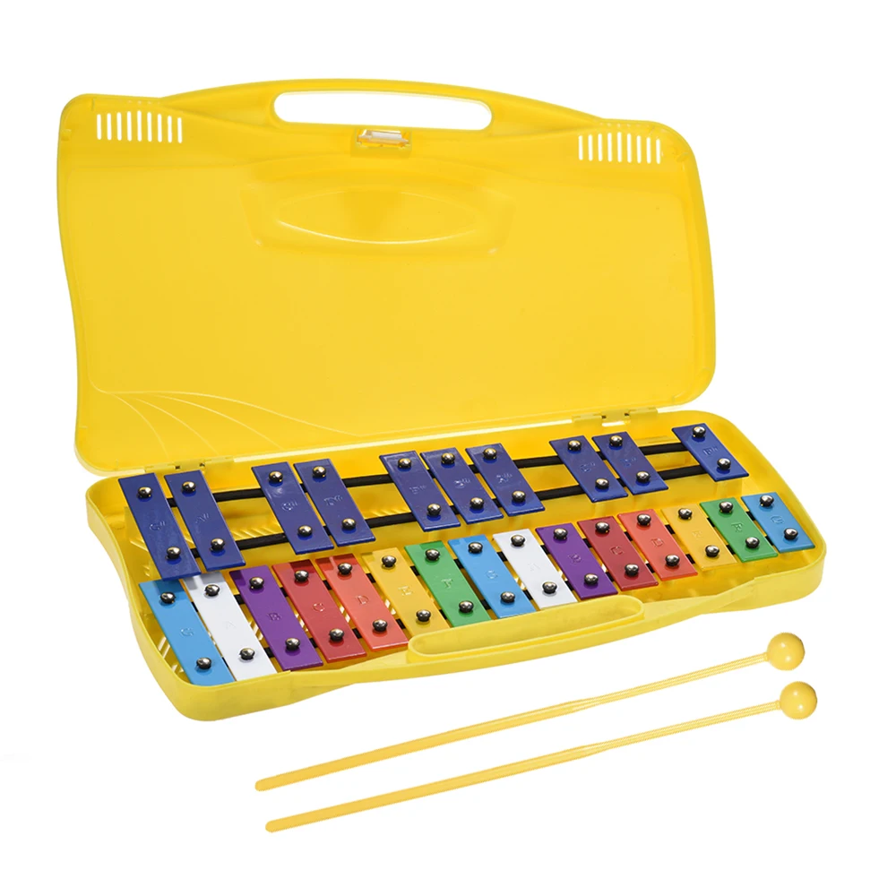 Цветной обучающий инструмент для ксилофона Glockenspiel 25 нот музыкальная игрушка