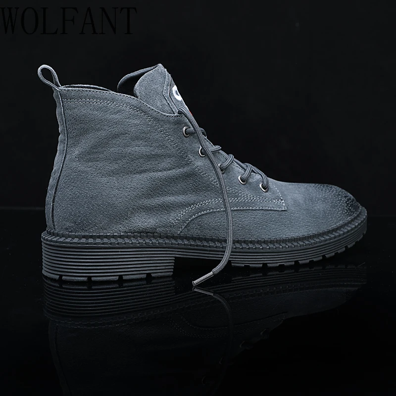 WOLFANT Modieuze eenvoudige grote lederen gereedschapslaarzen slijtvaste rubberen zool 
WOLFANT Modieuze eenvoudige grote lederen gereedschapslaarzen slijtvaste rubberen zool