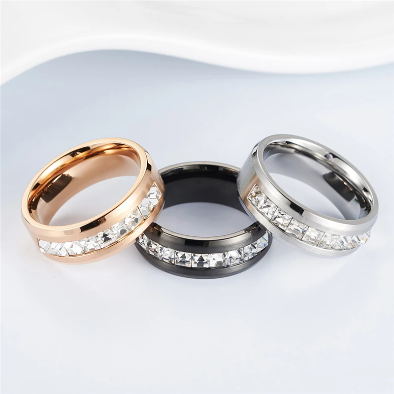 Luxury Design 8mm Stainless Steel Engagement Rings For Men Simple Glue Square Shape Cubic Zirconia Wedding Band Fashion Jewelry
Luxury Design 8mm Stainless Steel Engagement Rings For Men Simple Glue Square Shape Cubic Zirconia Wedding Band Fashion Jewelry