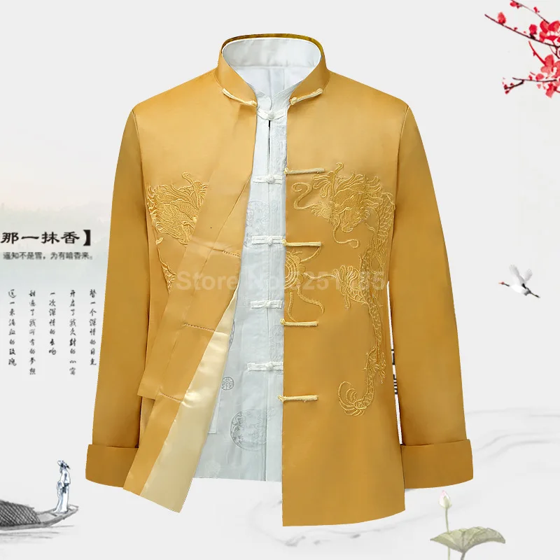 Traditional Chinese Style Embroidery Dragon Hanfu Blouse Wu Tang Suit Men Kung Fu T Shirts Tops Jackets Cheongsam New Year Coats
Traditional Chinese Style Embroidery Dragon Hanfu Blouse Wu Tang Suit Men Kung Fu T Shirts Tops Jackets Cheongsam New Year Coats