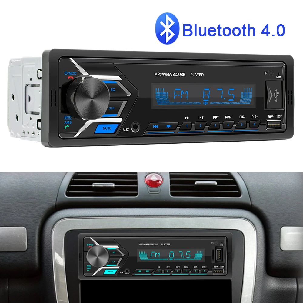 Car MP3 Player TF USB AUX Support Audio Radio FM 7 Colors Backlight Memory Protector Bluetooth Stereo In-dash EQ Function
Car MP3 Player TF USB AUX Support Audio Radio FM 7 Colors Backlight Memory Protector Bluetooth Stereo In-dash EQ Function