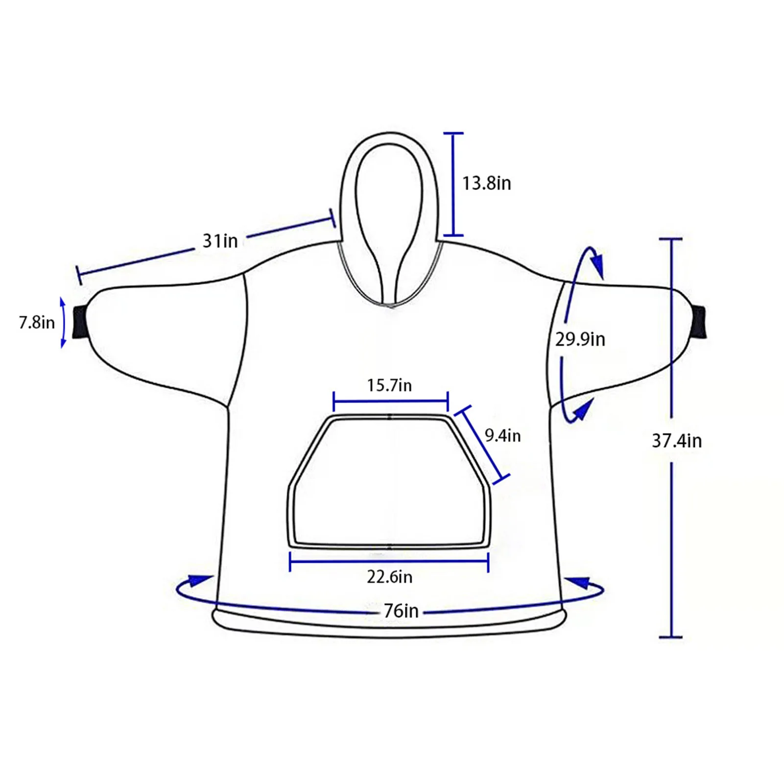 Women Oversized Hoodie Blanket With Sleeves Digital Print Warm Hoodies Sweatshirts Giant TV Blanket Women Hoody Homewear Travel
Women Oversized Hoodie Blanket With Sleeves Digital Print Warm Hoodies Sweatshirts Giant TV Blanket Women Hoody Homewear Travel