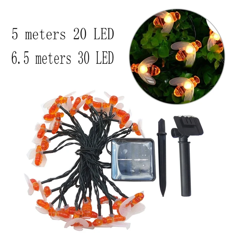 New Luminous Toy Solar Powered Cute Honey Bee Led String Fairy Light Bee Outdoor Garden Fence Patio Christmas Garland Lights
New Luminous Toy Solar Powered Cute Honey Bee Led String Fairy Light Bee Outdoor Garden Fence Patio Christmas Garland Lights