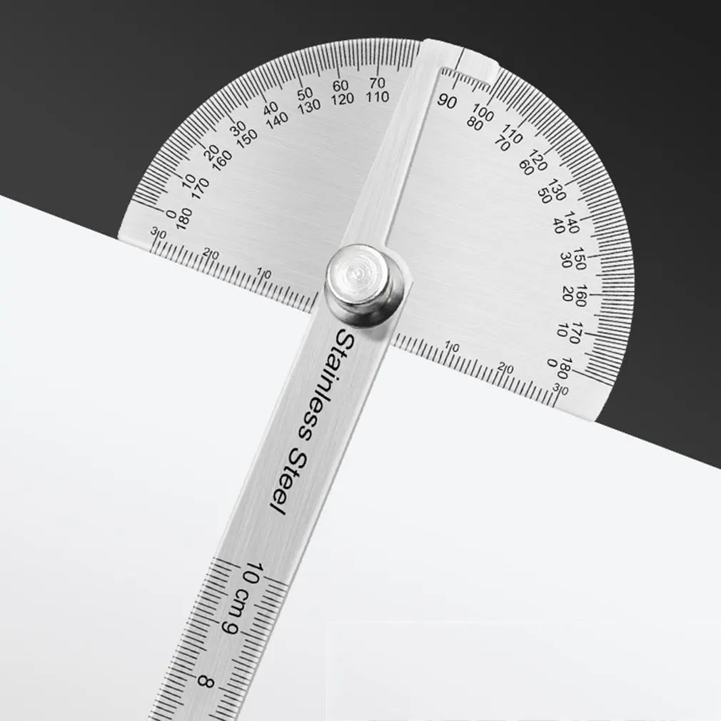 180 Degree Protractor Stainless Steel Angle Gauge Adjustable Multifunction Semicircle Ruler Mathematics Measuring tool 100/150mm
180 Degree Protractor Stainless Steel Angle Gauge Adjustable Multifunction Semicircle Ruler Mathematics Measuring tool 100/150mm