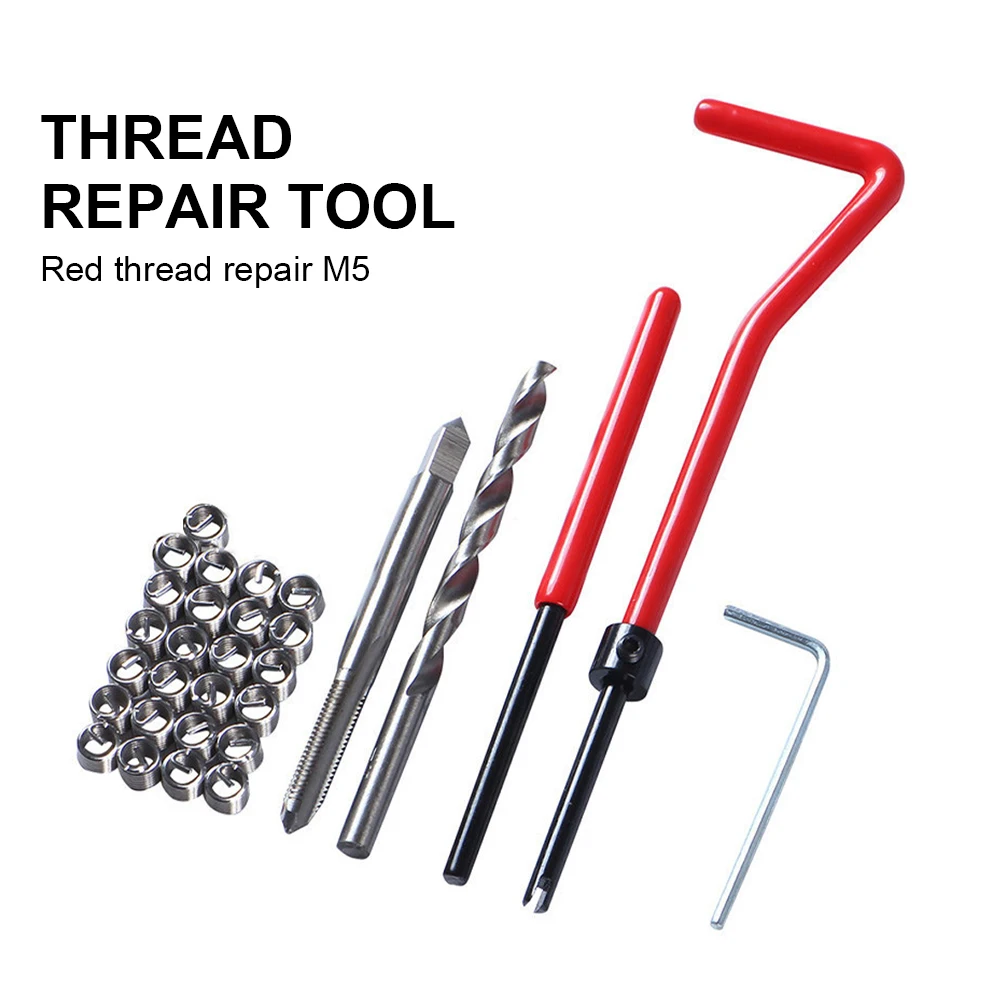 30Pcs Wire Thread Insert Coiled Wire Helical Screw Insert M5 M6 M8 Thread Repair Insert Kit Wrench Drill Bit Tap accessories
30Pcs Wire Thread Insert Coiled Wire Helical Screw Insert M5 M6 M8 Thread Repair Insert Kit Wrench Drill Bit Tap accessories