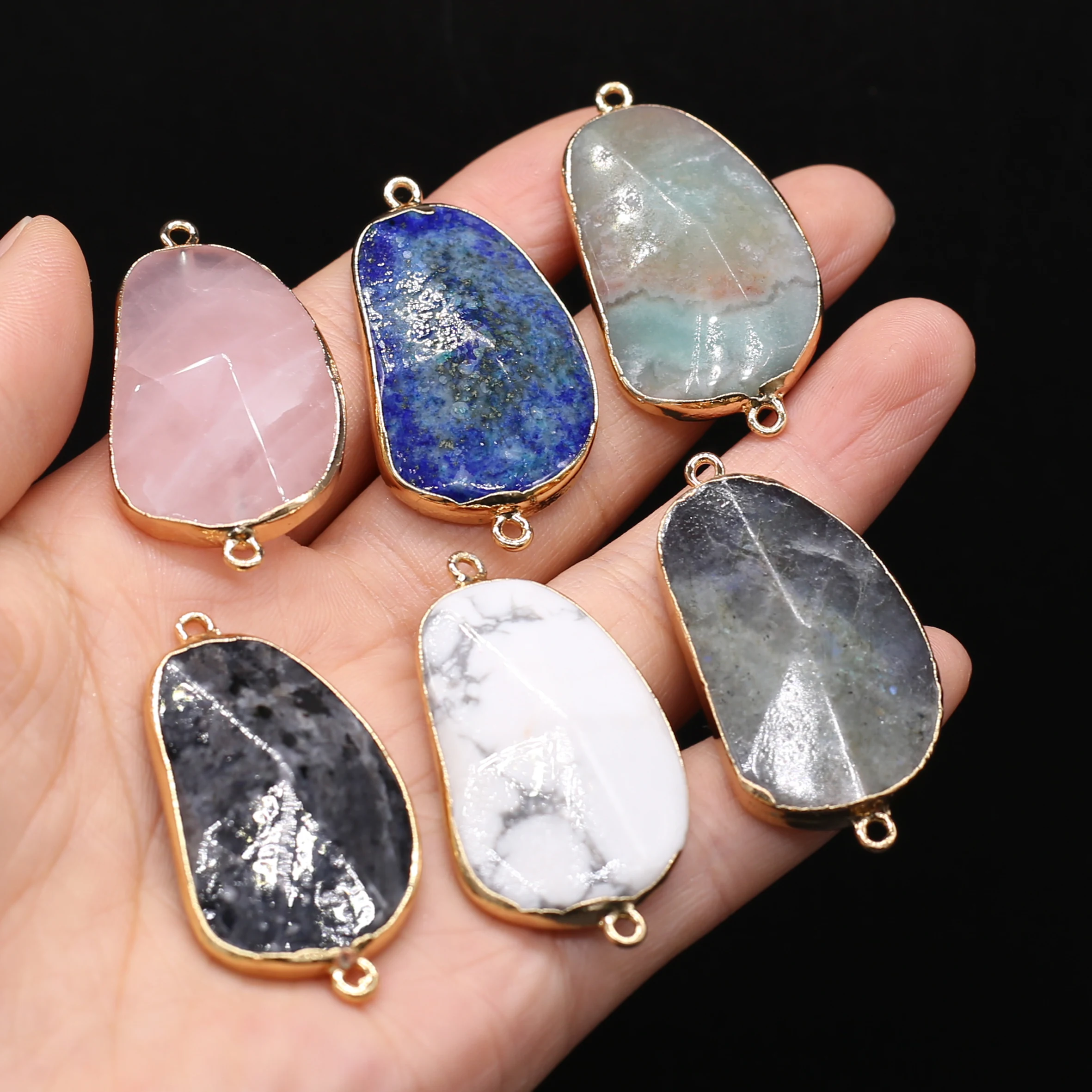 Natural Stone Crystal Double Hole Connector Irregular Faceted Lapis Lazuli Quartz Charms Pendant for Jewelry Making DIY Necklace
Natural Stone Crystal Double Hole Connector Irregular Faceted Lapis Lazuli Quartz Charms Pendant for Jewelry Making DIY Necklace