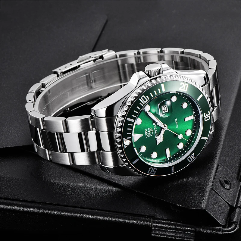 BENYAR Men's Luxury Fashion Brand Quartz Chronograph Sports Watch Men's Watch Stainless Steel 30M Waterproof Calendar
BENYAR Men's Luxury Fashion Brand Quartz Chronograph Sports Watch Men's Watch Stainless Steel 30M Waterproof Calendar