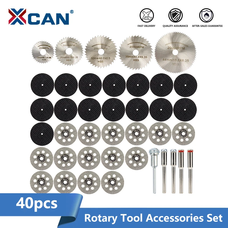 XCAN 40pcs Wood Metal Cutting Disc for Dremel Rotary Tools Metal Cut off Wheel HSS Saw Blade Diamond Coated Cutting Saw Disc
XCAN 40pcs Wood Metal Cutting Disc for Dremel Rotary Tools Metal Cut off Wheel HSS Saw Blade Diamond Coated Cutting Saw Disc
