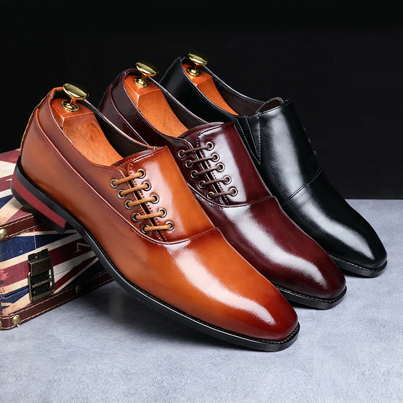 Men Genuine Leather Dress Shoes Outdoor Formal Loafers Pointed Toe Business Formal Men Office Lace-up Oxford Shoe Men Zapatos Iv
Men Genuine Leather Dress Shoes Outdoor Formal Loafers Pointed Toe Business Formal Men Office Lace-up Oxford Shoe Men Zapatos Iv