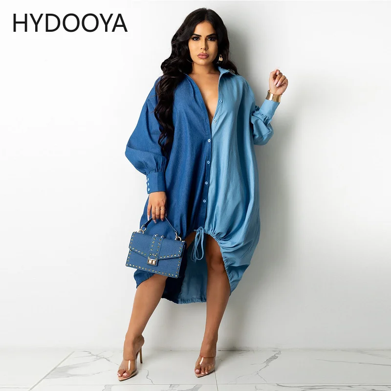 Plus Size Dress Fall Women's Dresses Casual Long Sleeve Turn-down Collar Loose Midi Shirt Dress Patchwork Wholesale Dropshipping
Plus Size Dress Fall Women's Dresses Casual Long Sleeve Turn-down Collar Loose Midi Shirt Dress Patchwork Wholesale Dropshipping