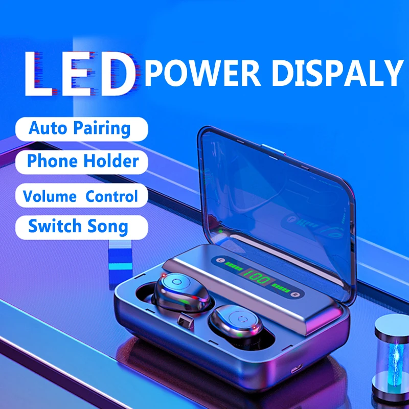 Wireless Earbuds Tws+ Hifi Bluetooth Earphones Waterproof In-Ear Earbuds With Microphones Hd Call Sport Earphone F9-5-B
Wireless Earbuds Tws+ Hifi Bluetooth Earphones Waterproof In-Ear Earbuds With Microphones Hd Call Sport Earphone F9-5-B