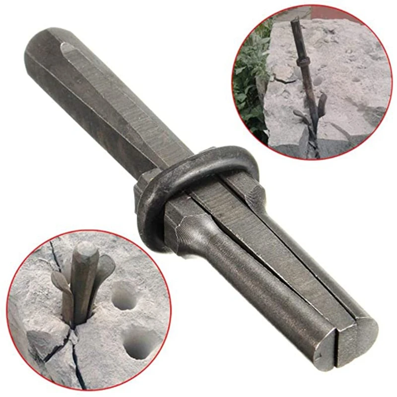 3 Set Stone Splitter 9/16in Metal Plug Wedges and Feathers Shims Concrete Rock Splitters Hand Tool 
3 Set Stone Splitter 9/16in Metal Plug Wedges and Feathers Shims Concrete Rock Splitters Hand Tool