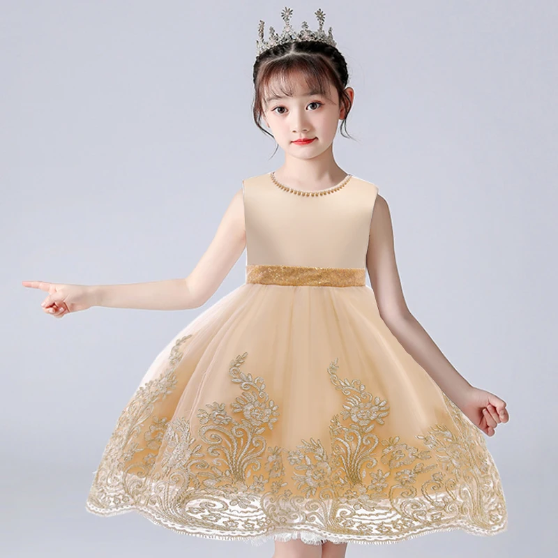 Детское кружевное платье для девочек, с большим бантом и блестками, летнее, для свадьбы, выпускного вечера 
Детское кружевное платье для девочек, с большим бантом и блестками, летнее, для свадьбы, выпускного вечера