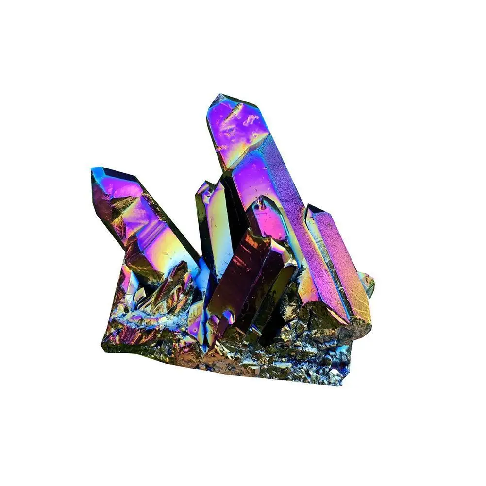 Natural Quartz Cluster Crystal Electroplating Colorful Crystal Ornaments Original Stone Quartz Home Craft Decorations
Natural Quartz Cluster Crystal Electroplating Colorful Crystal Ornaments Original Stone Quartz Home Craft Decorations