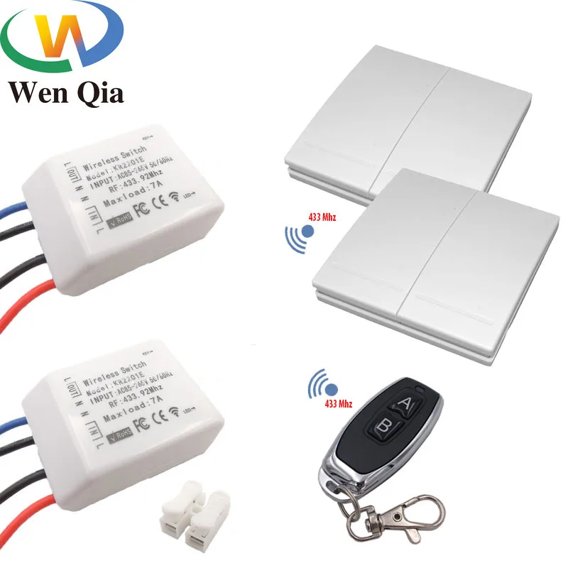 Wenqia smart switch 433MHz RF Remote Control AC 85-220V 1CH Relay Receiver control for Corridor Room/Led/Light in the meanwhile 
Wenqia smart switch 433MHz RF Remote Control AC 85-220V 1CH Relay Receiver control for Corridor Room/Led/Light in the meanwhile