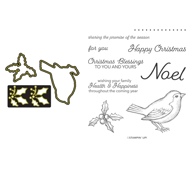 Happy Holly-Days Stamp and Dies Christmas Clear Stamps Bird and Holly for DIY Scrapbooking Card Making Crafts Die Cuts 2021
Happy Holly-Days Stamp and Dies Christmas Clear Stamps Bird and Holly for DIY Scrapbooking Card Making Crafts Die Cuts 2021