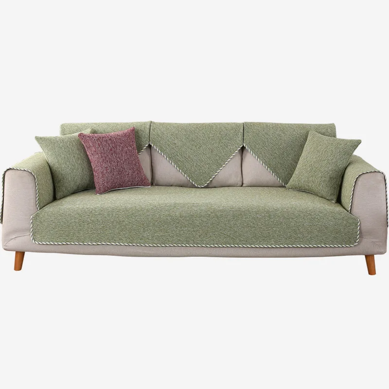 

Однослойные толстые подушки для дивана из хлопка и льна, однотонные Чехлы для дивана в гостиной, покрывала для дивана, чехлы для диванов
