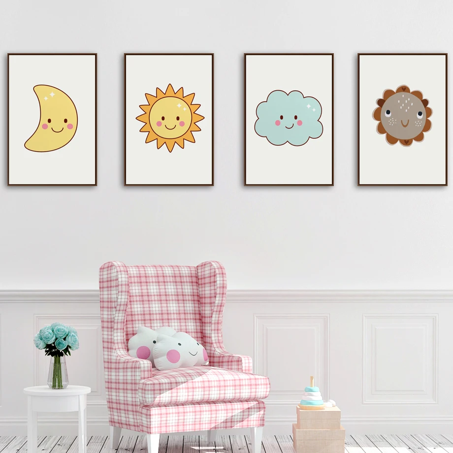 Cute Cartoon Rainbow Sun Moon Cloud Rain Wall Art Canvas Painting Nordic Poster And Prints Wall Pictures Baby Kids Room Decor
Cute Cartoon Rainbow Sun Moon Cloud Rain Wall Art Canvas Painting Nordic Poster And Prints Wall Pictures Baby Kids Room Decor