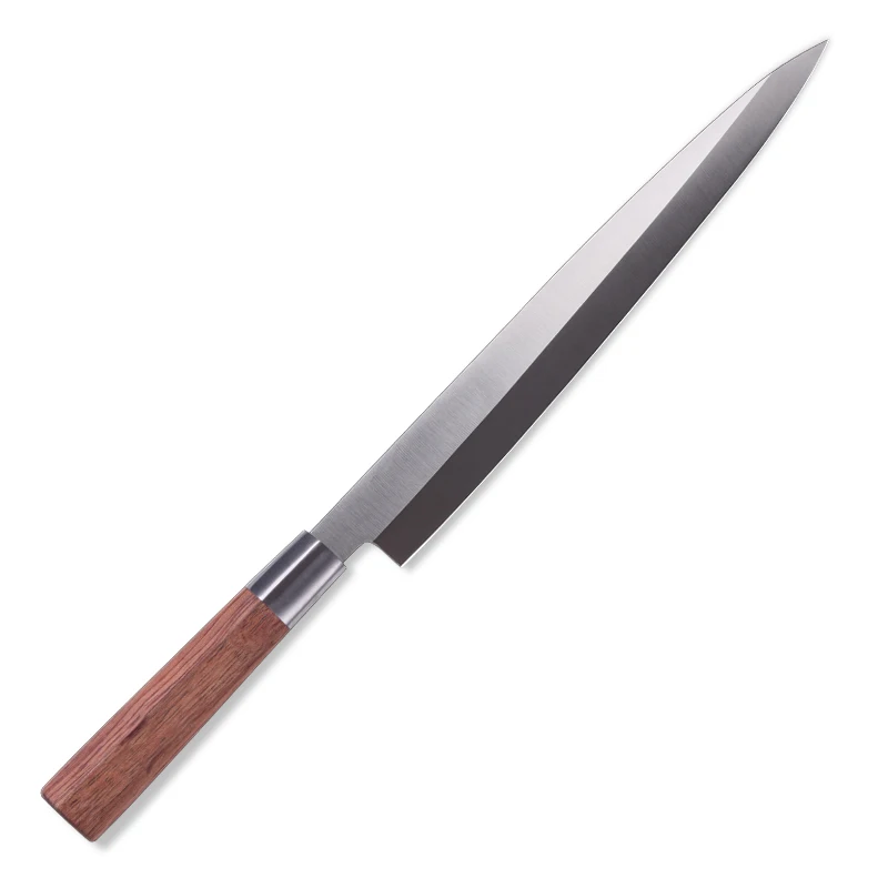 10 Inch Japanese Sashimi Knive 3CR13 Stainless Steel Sushi Knife Utility Salmon Fish Slicing Cook Knifes With Rose Wood Handle
10 Inch Japanese Sashimi Knive 3CR13 Stainless Steel Sushi Knife Utility Salmon Fish Slicing Cook Knifes With Rose Wood Handle
