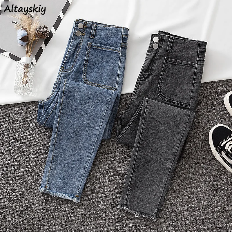 Jeans Women Slim Ankle-length Denim Pencil Trousers Korean Style Fur-lined Pockets Stretchy Streetwear Students All-match Trendy
Jeans Women Slim Ankle-length Denim Pencil Trousers Korean Style Fur-lined Pockets Stretchy Streetwear Students All-match Trendy